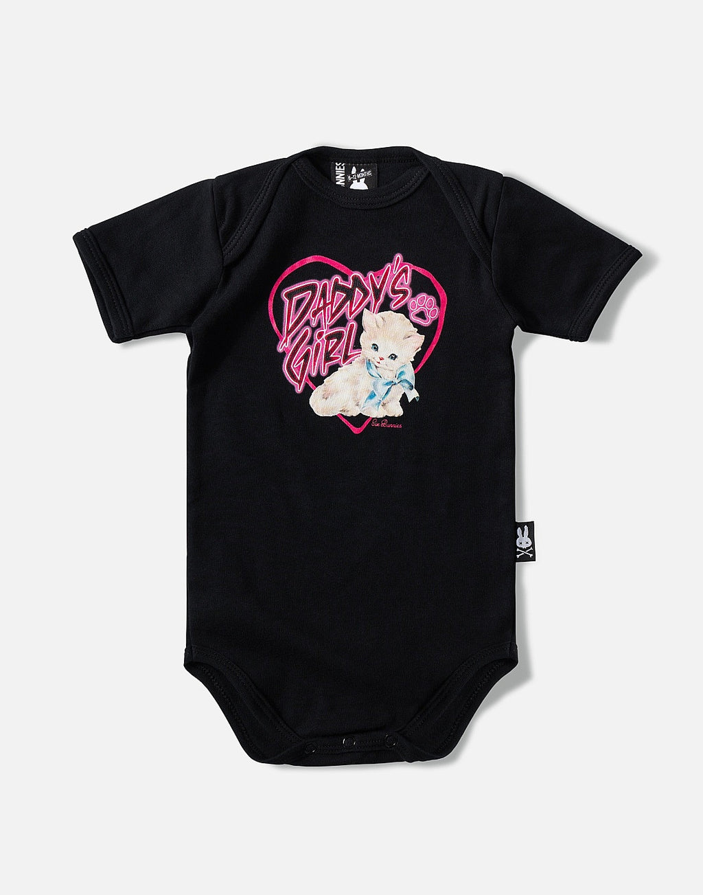 Six Bunnies | Daddys Girl Romper Black