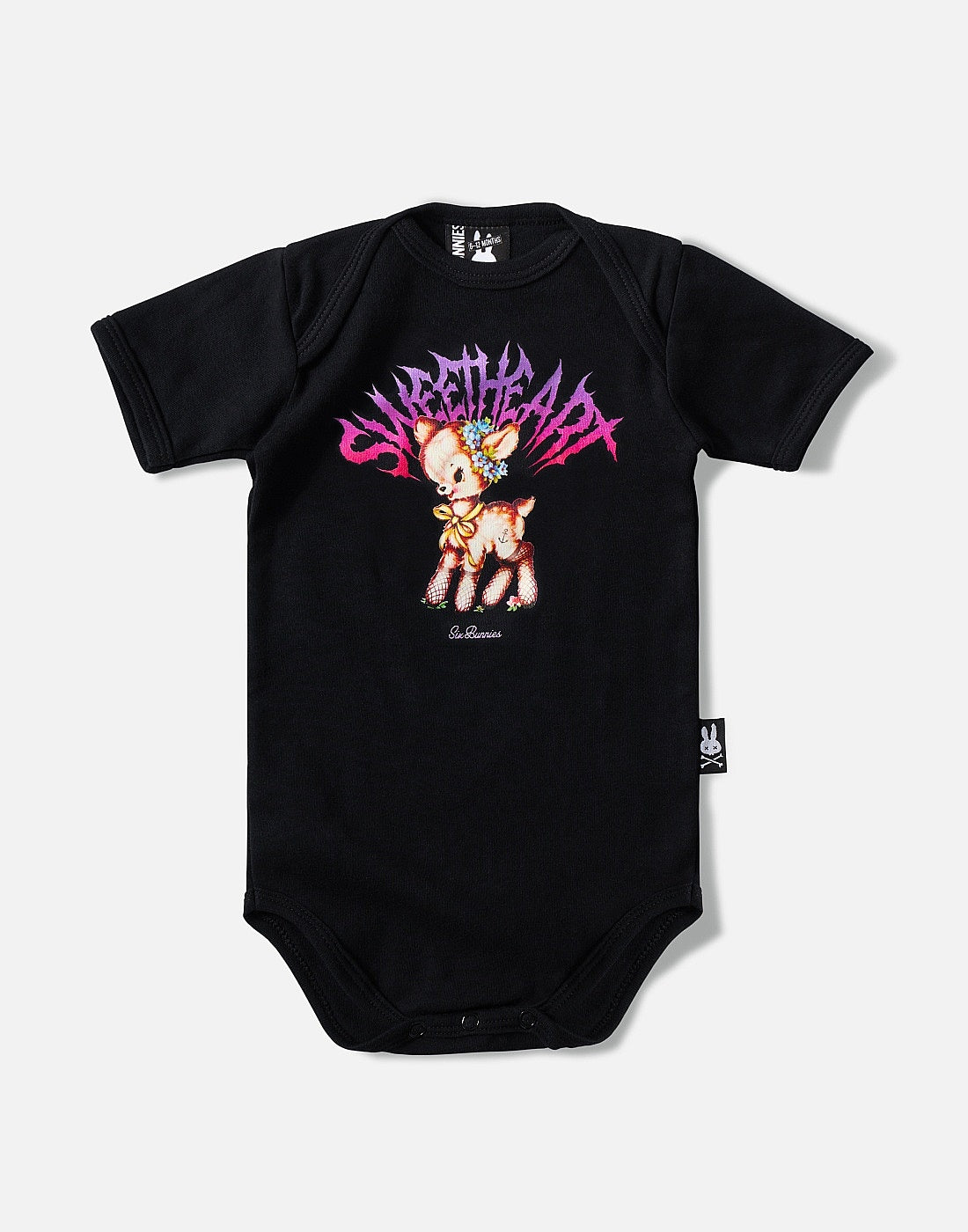 Six Bunnies | Sweetheart Romper Black