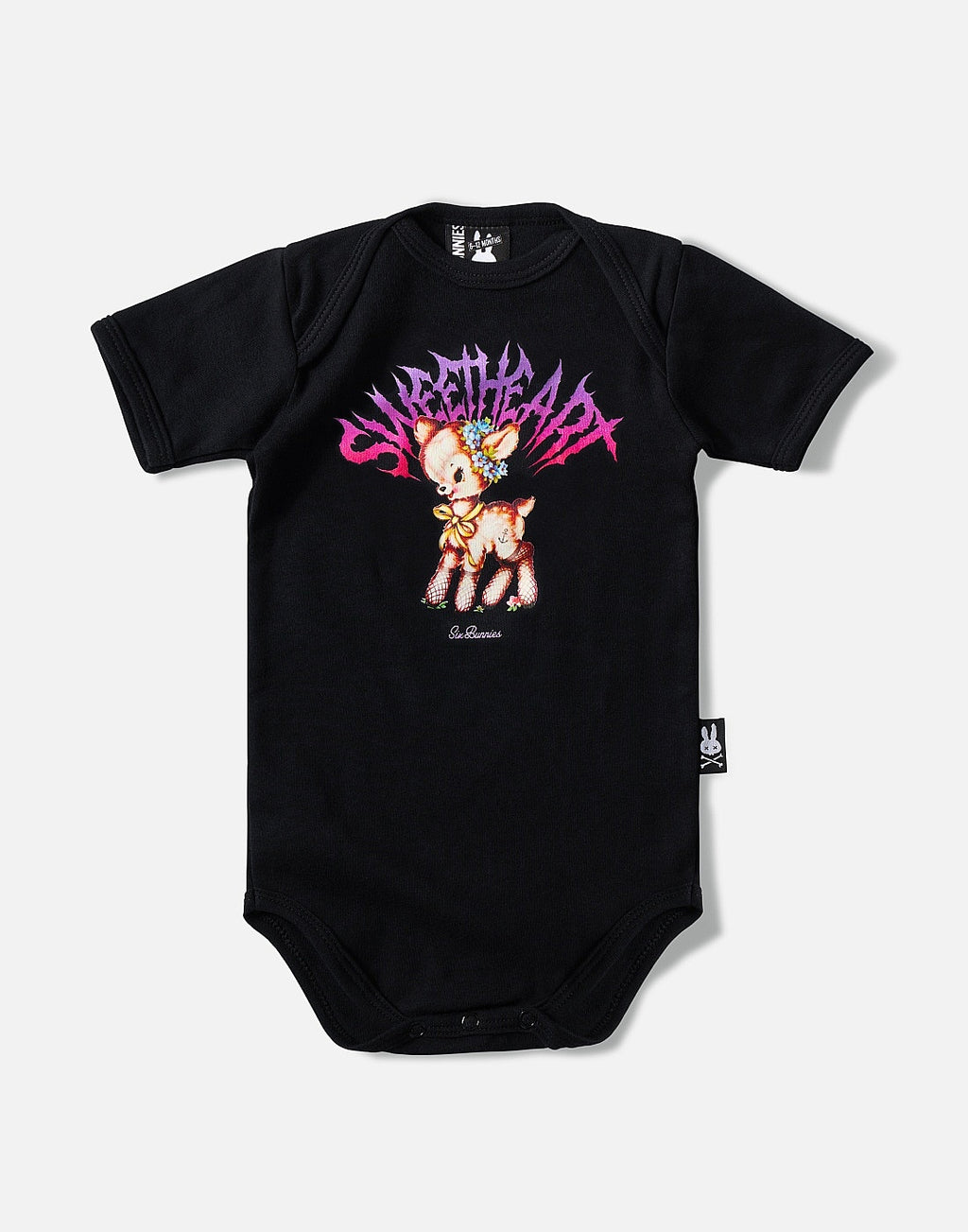 Six Bunnies | Sweetheart Romper Black
