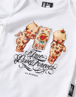 Six Bunnies | True Love Forever Romper White