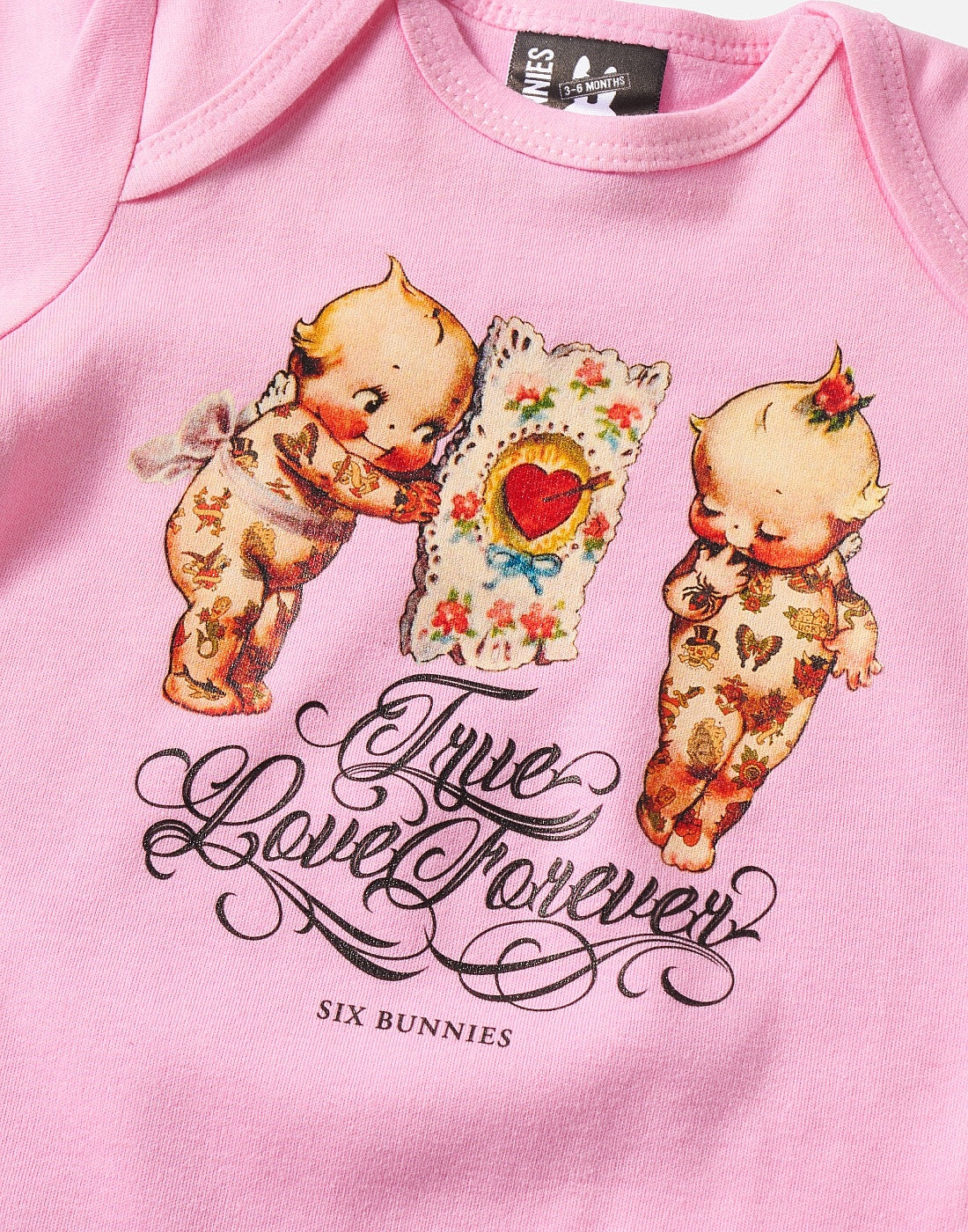 Six Bunnies | True Love Forever Romper Pink
