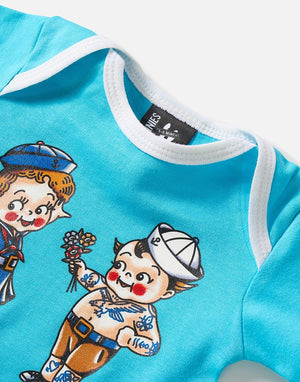 Six Bunnies | Little Sailor Romper Blue