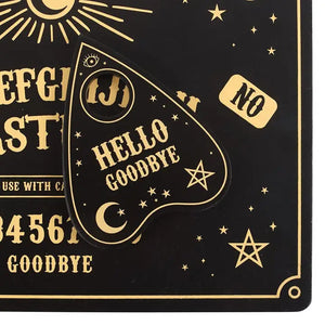 Black Talking Board Placemat and Planchette Coaster