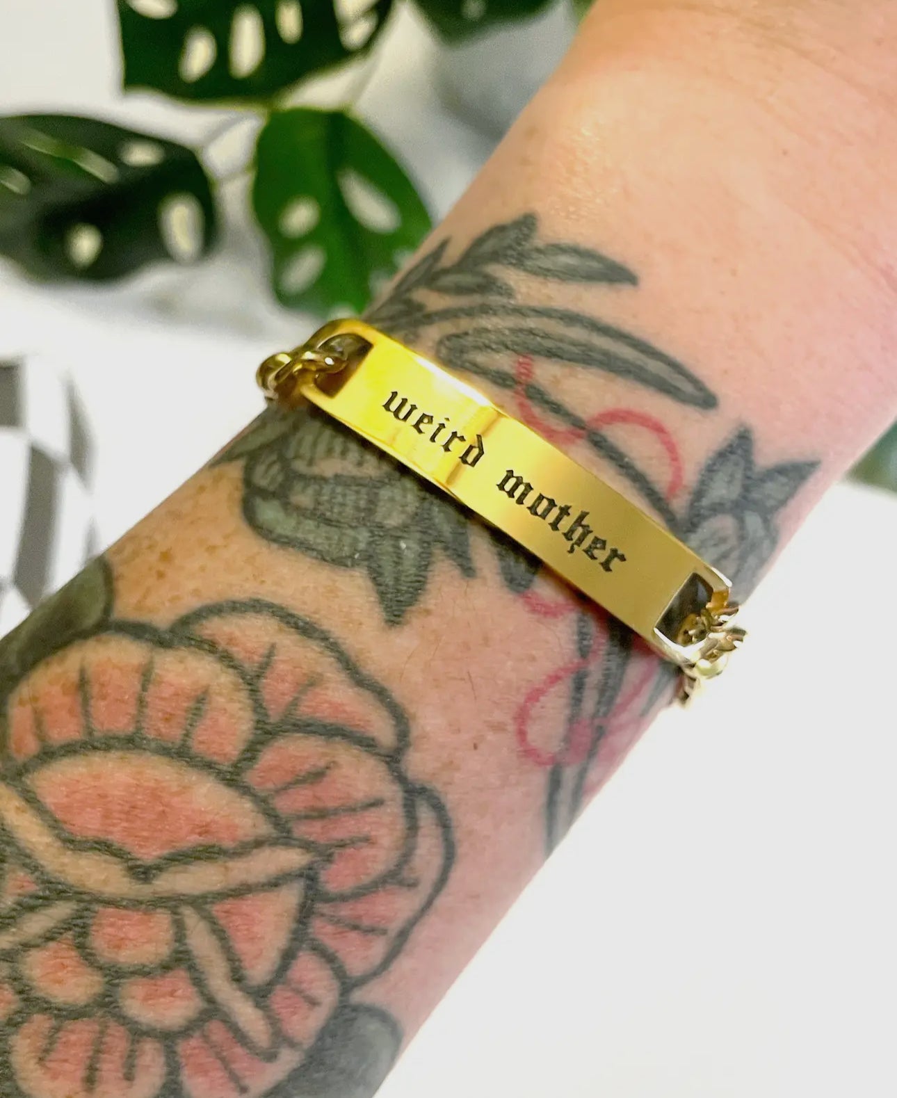 Weird Mother Gold Plated ID Bracelet