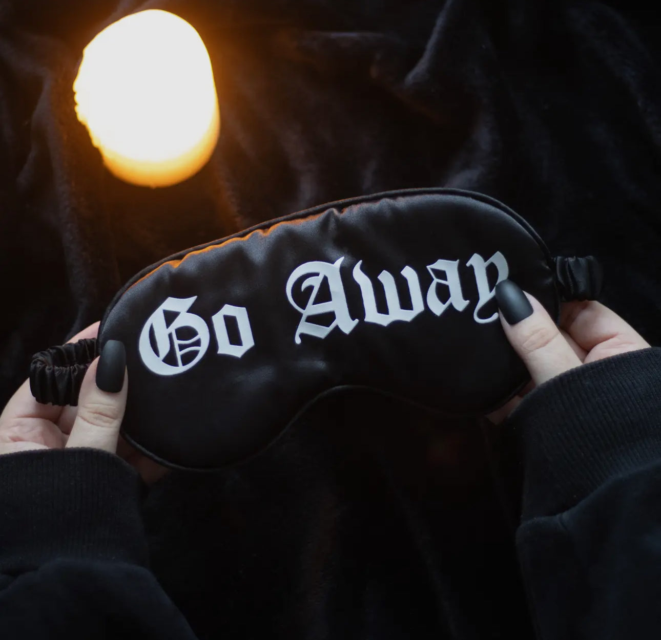 Go Away Gothic Satin Sleep Mask