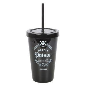 Deadly Poison Plastic Tumbler with Straw