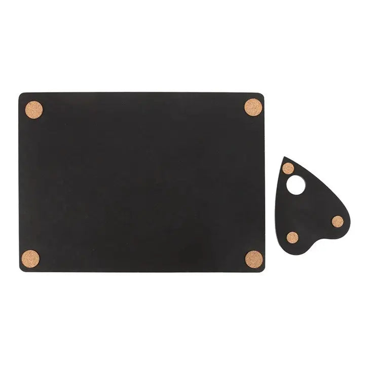Black Talking Board Placemat and Planchette Coaster