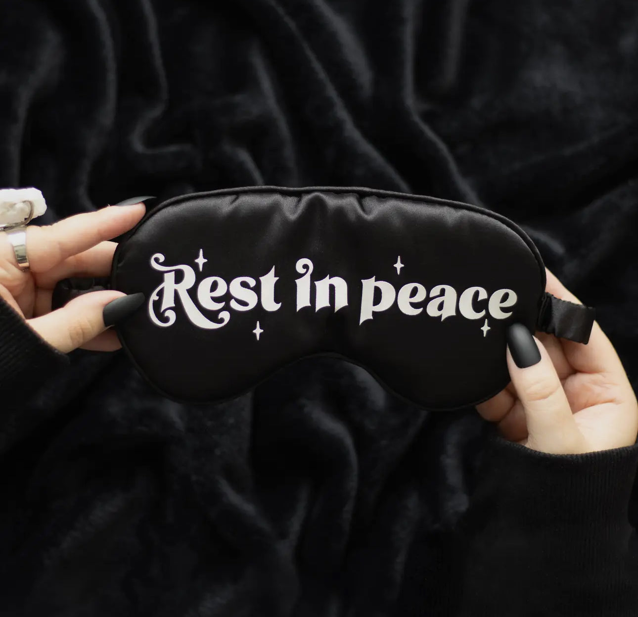 Rest in Peace Gothic Satin Sleep Mask