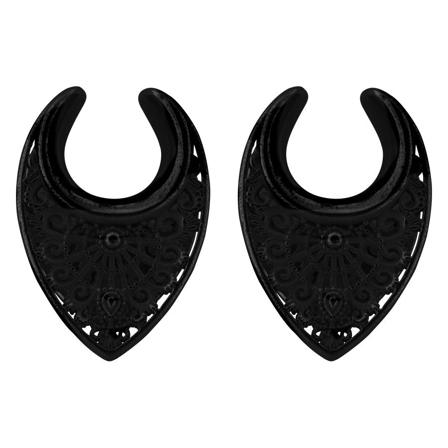 Black Oriental Ear Saddles