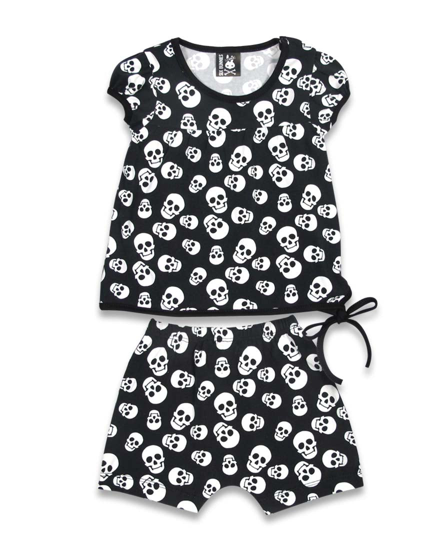 Polka Skulls Baby Pajama Set