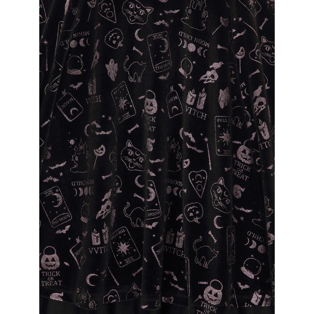 Rochelle Spooky Velvet Skater Dress