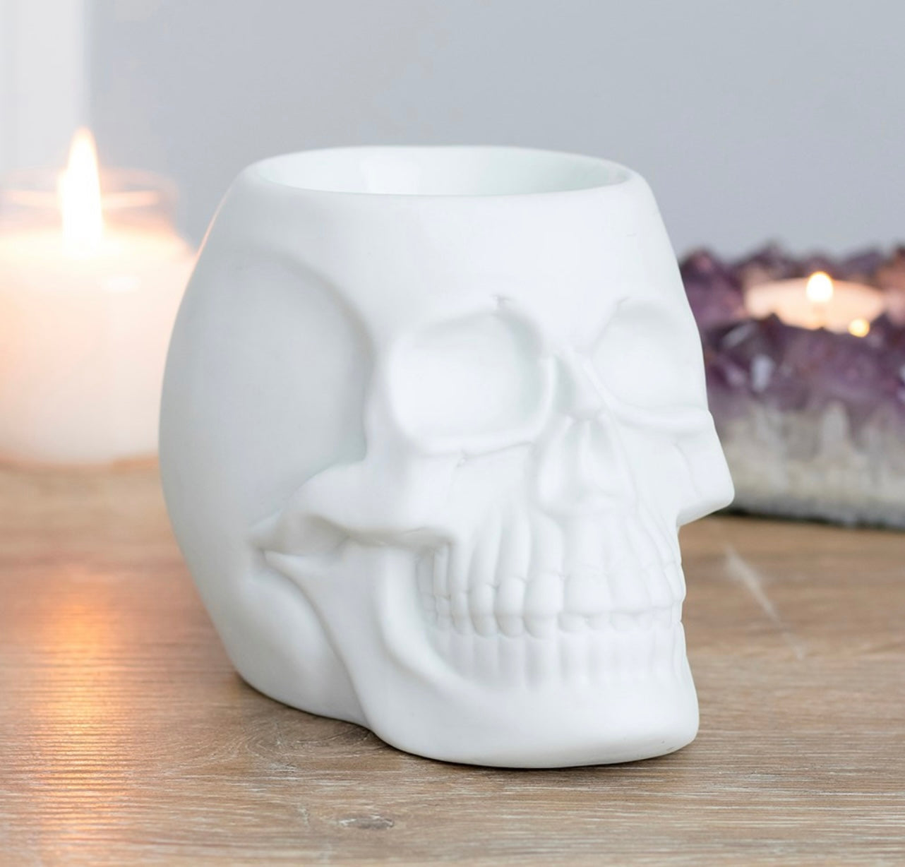 White Skull Oil Burner