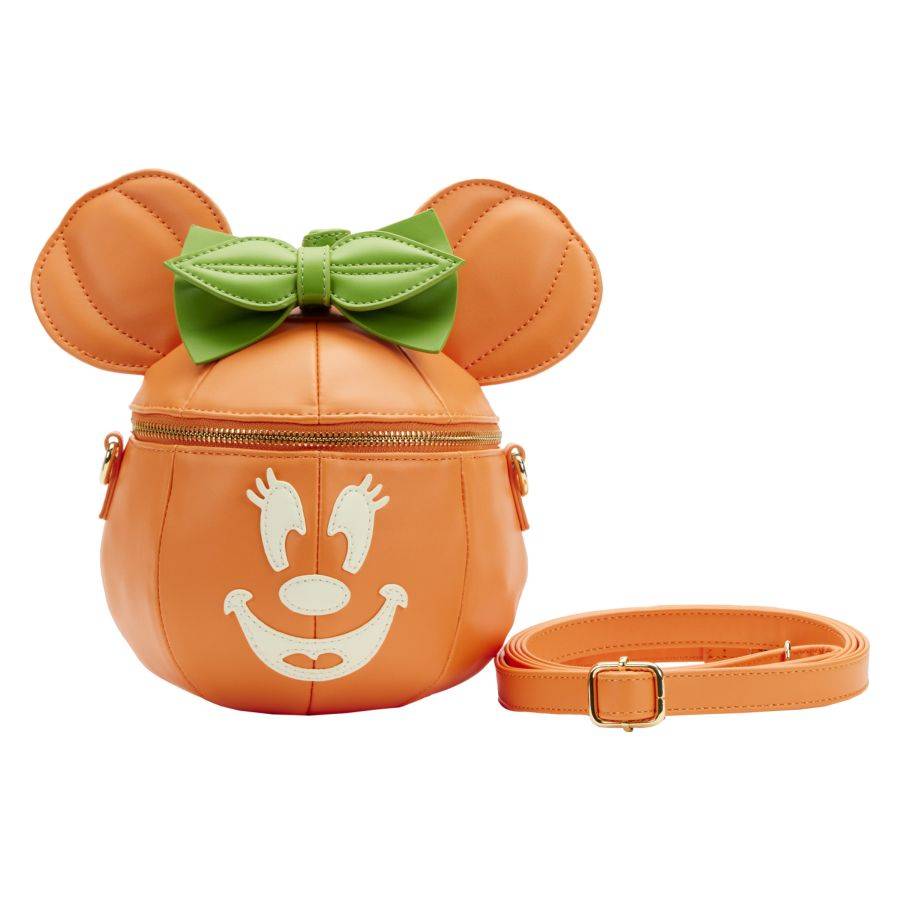 Disney Minnie Mouse Pumpkin Glow Face Crossbody Bag The