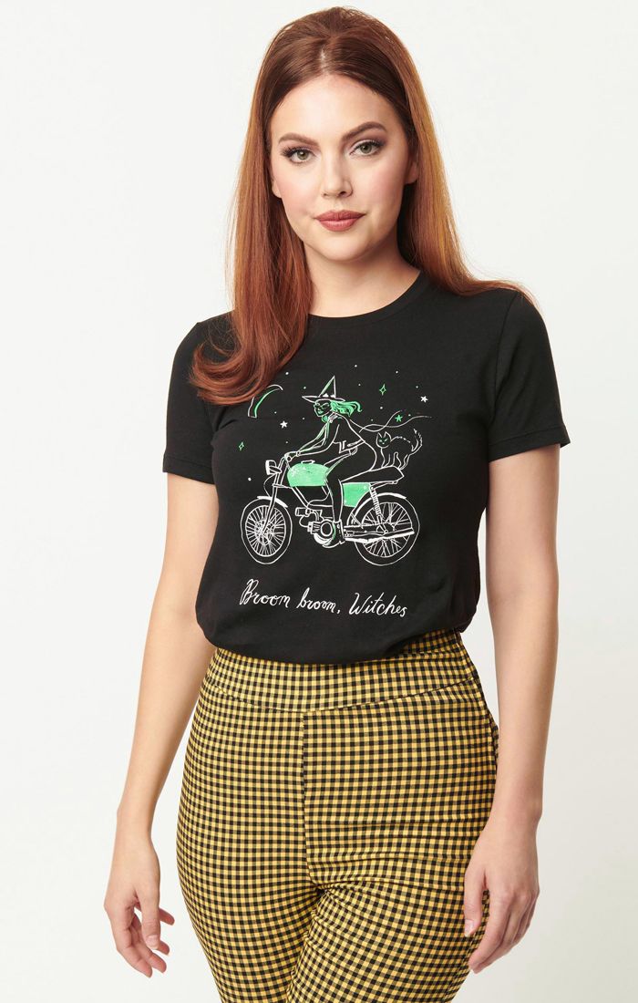 Biker Witch Graphic Womens Tee